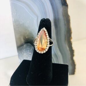 City Rox Citrine Genuine Cubic Zerconia Ring